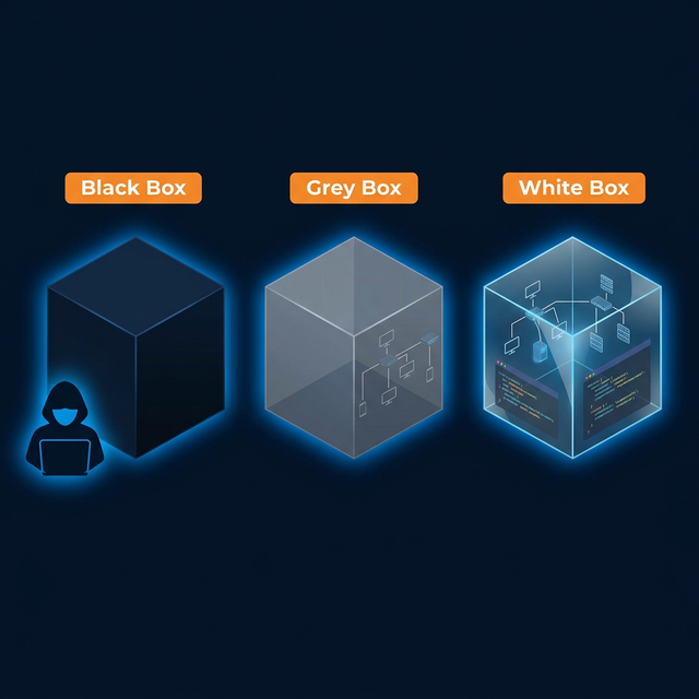Black Box, Grey Box ve White Box sızma testi türleri karşılaştırması