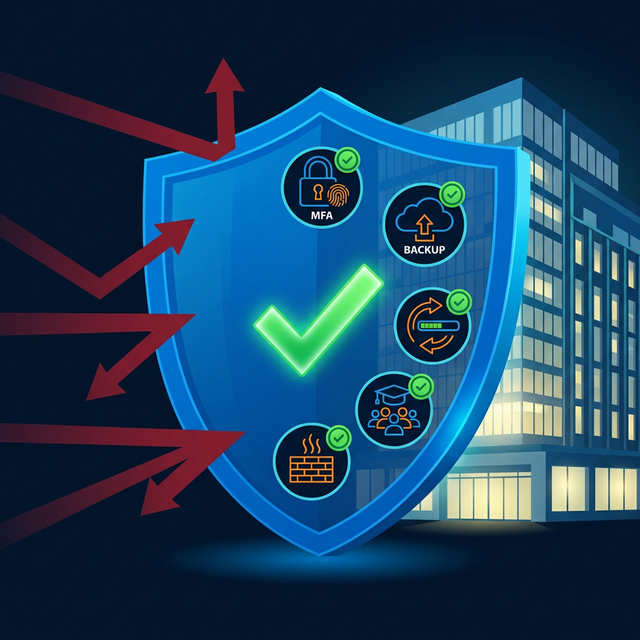 Ransomware saldırılarından korunma yöntemleri - MFA, yedekleme, güvenlik duvarı, eğitim
