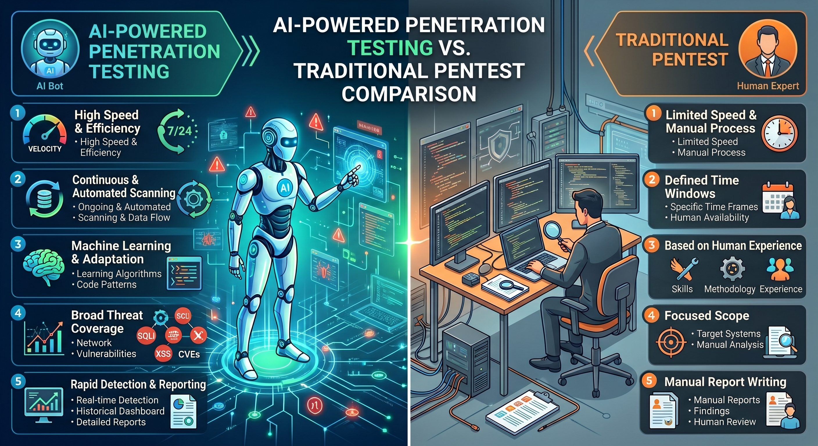 AI-Powered Penetration Testing vs Traditional Pentest Comparison